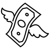 Manage Cash Flow Flying Money Icon